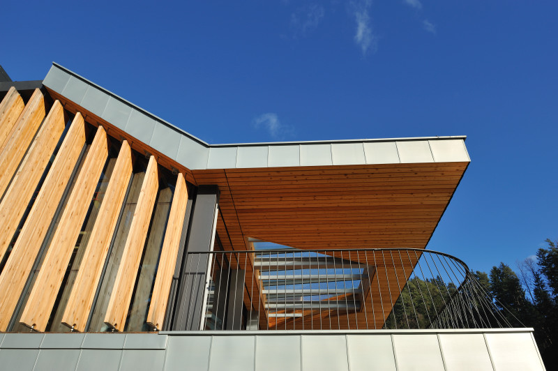 Larch façade and blinds