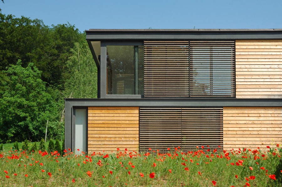 Fasada od ariša na stambenoj kući u podnožju Šmarne gore